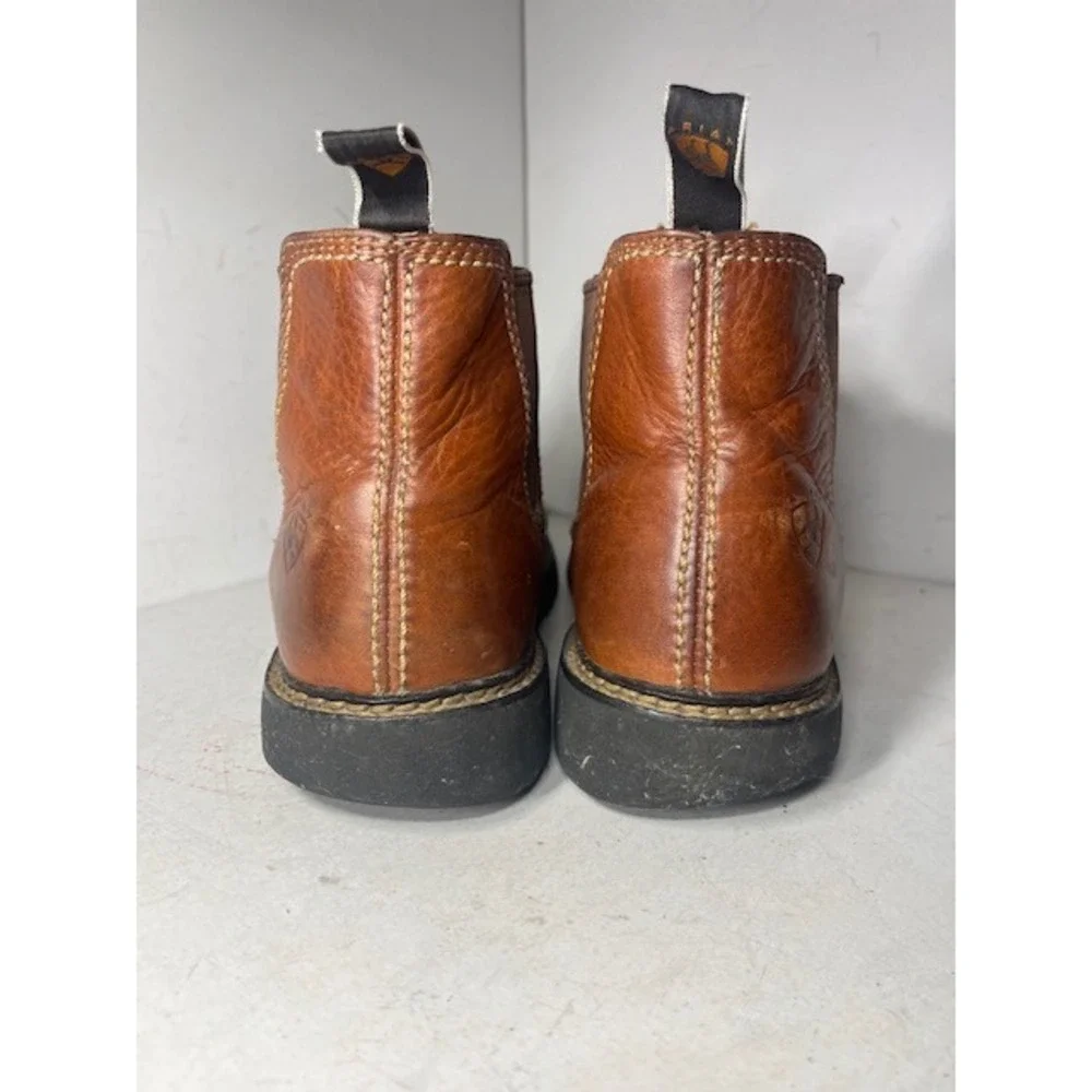 Ariat Mens Spot Hog Brown Leather Chelsea Pull On Boots 39420 Size 10.5 M